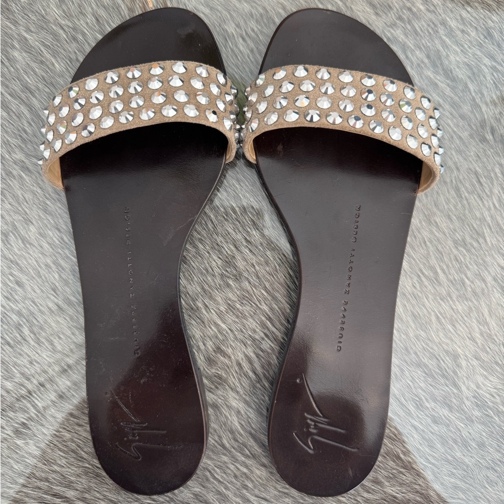 Giuseppe Zanotti Women's Black and Tan Embelished Sandals